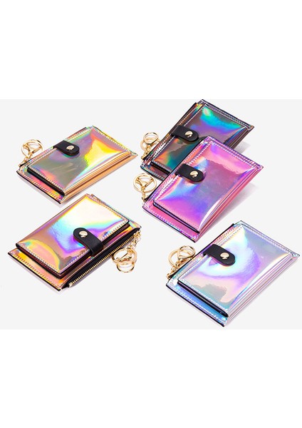 Moda Holografik Kadın Cüzdan Para Çantası Ince Ince Küçük Mini Cüzdan Pembe Kadın Bozuk Para Cüzdanı Kısa Bayanlar Cüzdan Ince Vallet (Yurt Dışından) fiyatları