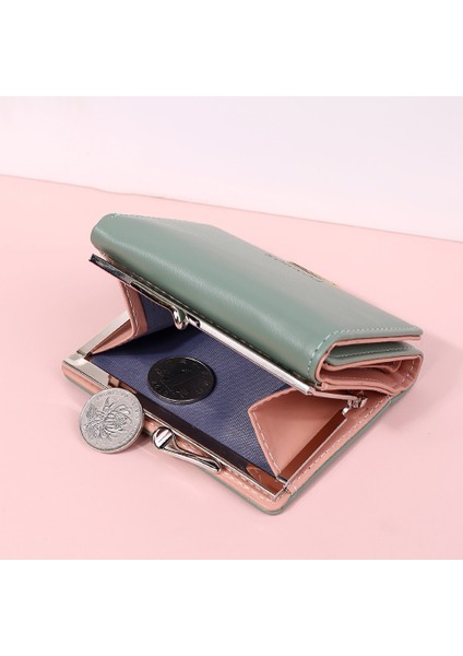 Yeni Moda Kadın Cüzdan Kısa Bayanlar Kat Bozuk Para Cüzdanı Kadın Kart Sahibinin Küçük Kadın Çile Mini Debriyaj (Yurt Dışından)