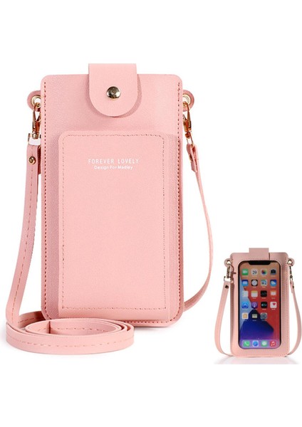 Cüzdan Kadın Dokunmatik Ekran Omuzdan Askili Çanta Büyük Kapasiteli Cep Telefonu El Çantası Bayan Çanta Kart Tutucu Crossbody Çanta (Yurt Dışından)