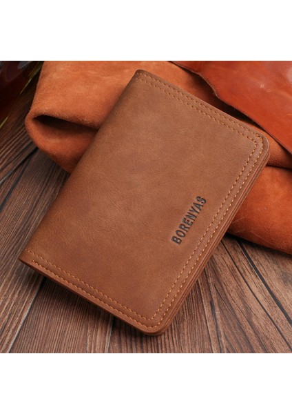 Erkek Kısa Cüzdan Retro Eğlence Gençlik Öğrenci Cüzdan Iş Toka Fermuarlı Çanta Tek Parça Dropshipping (Yurt Dışından)