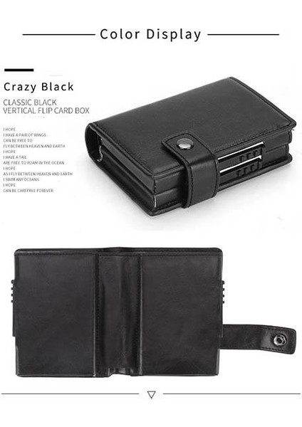 Anti Erkekler Engelleme Cüzdan Mini Pu Iş Alüminyum Kredi Kartı Tutucu Çanta Otomatik Dışarı Kaydırmalı Kart Durumda Akıllı Cüzdan (Yurt Dışından) modelleri