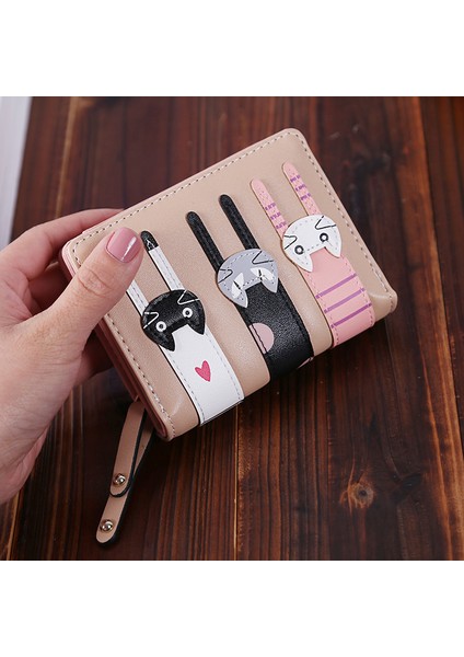 Kadın Cüzdan Pu Deri Karikatür Kedi Kadın Küçük Cüzdan Marka Tasarlanmış Bozuk Para Cüzdanı Kadın Kart Tutucu Sevimli Kız Cüzdan (Yurt Dışından) modelleri