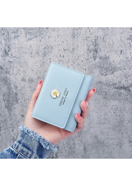 2022 Yeni Kadın Cüzdan Papatya Kısa Küçük Üç Katlı El Yapımı Cüzdan Çoklu Kart Kart Sahibinin Bozuk Para Cüzdanı Lüks Tasarımcı Cüzdan (Yurt Dışından) fiyatları