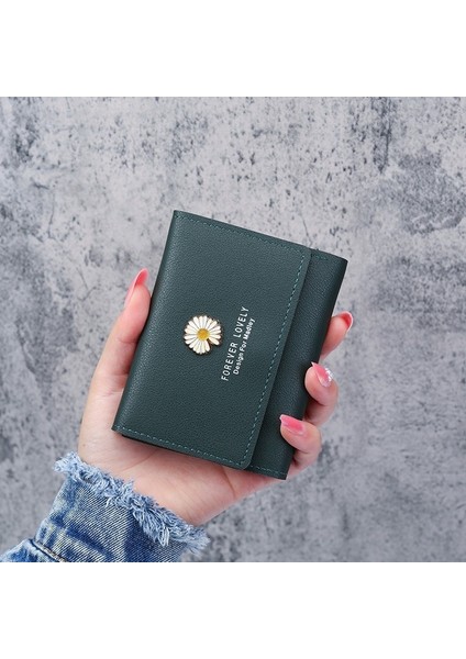 2022 Yeni Kadın Cüzdan Papatya Kısa Küçük Üç Katlı El Yapımı Cüzdan Çoklu Kart Kart Sahibinin Bozuk Para Cüzdanı Lüks Tasarımcı Cüzdan (Yurt Dışından) modelleri