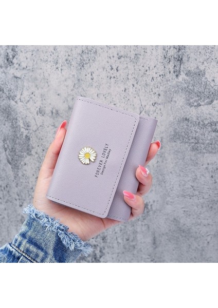 2022 Yeni Kadın Cüzdan Papatya Kısa Küçük Üç Katlı El Yapımı Cüzdan Çoklu Kart Kart Sahibinin Bozuk Para Cüzdanı Lüks Tasarımcı Cüzdan (Yurt Dışından) fırsatları