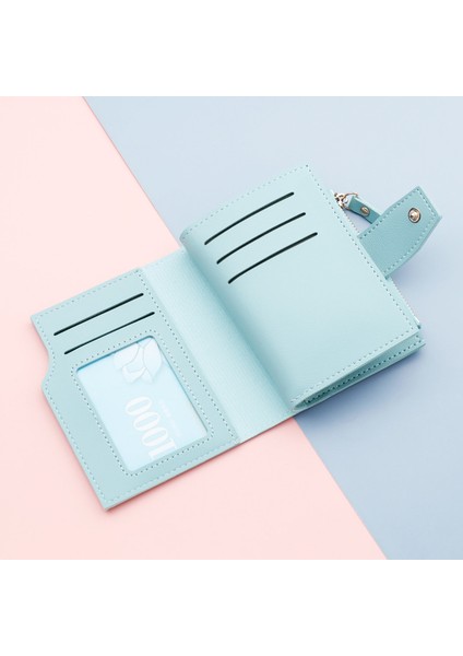 Kadın Cüzdan Siyah Mavi/pembe Kısa Kadın Çanta 15 Bit + 2 Büyük Pozisyon Moda Kartlıklı Cüzdan 2022 Kredi Kartı Tutucu Kılıf (Yurt Dışından) fiyatları