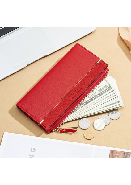 Moda Kadın Cüzdan Uzun Kore Tarzı Marka Kadın Çanta Fermuar Bayanlar Telefon Cüzdan Iki Kat Kadın Bozuk Para Cüzdanı Kart Sahipleri (Yurt Dışından) modelleri