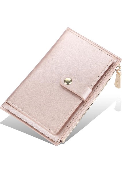 Moda Kadın Kısa Cüzdan Derin Gümüş Pu Deri Çile Kartlıklı Cüzdan Fermuar Bozuk Para Cüzdanı Kadın Ince Cüzdan Kız Hediyeler (Yurt Dışından)