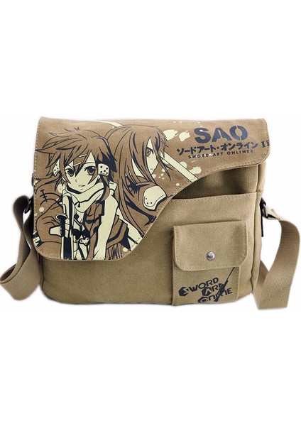 Adet Anime Hasır Şapka Hukuk Tuval Erkek Kız Omuzdan Askili Çanta Crossbody Çanta Okul Çantaları Tuval Tek Çanta (Yurt Dışından)