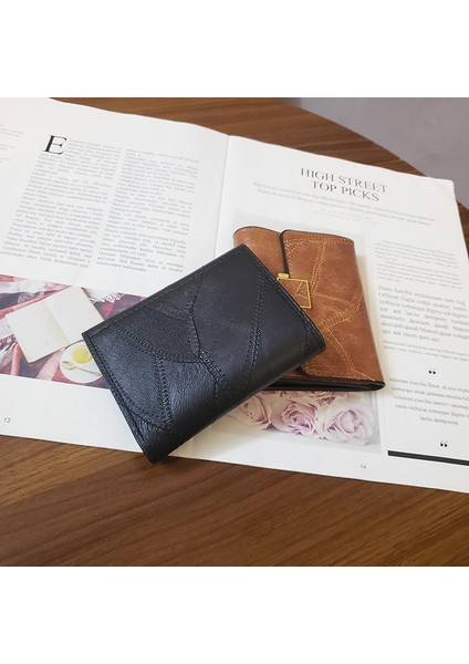 2021 Deri Kadın Cüzdan Çile Bayan Para Çantaları Küçük Çanta Kadın Üç Katlı Ince Cüzdan Para Kimlik Kartı Tutucu Çanta Çantalar Cep (Yurt Dışından) indirimleri