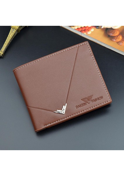 2022 Yeni Rahat Cüzdan Erkekler Için Çoklu Kart Yuvası Kısa Moda Cüzdan Erkek Gençlik Ince Üç Katlı Yumuşak Cüzdan Yatay Bozuk Para Cüzdanı (Yurt Dışından)