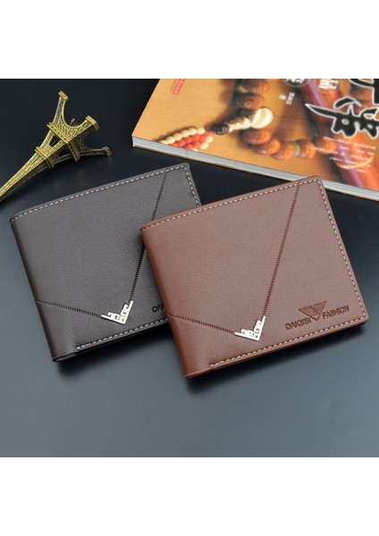 2022 Yeni Rahat Cüzdan Erkekler Için Çoklu Kart Yuvası Kısa Moda Cüzdan Erkek Gençlik Ince Üç Katlı Yumuşak Cüzdan Yatay Bozuk Para Cüzdanı (Yurt Dışından) fırsatları