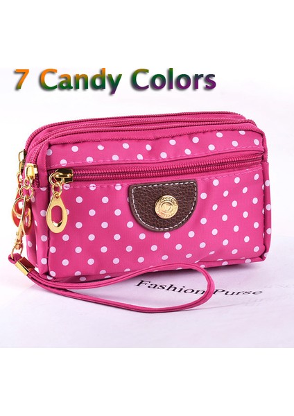 Moda Kadın Cüzdan Küçük Çanta Kanvas Nokta Bayan Fermuar Para Çantaları Debriyaj Bozuk Para Cüzdanı Cep Cüzdan Kart Tutucu Bileklik Çanta (Yurt Dışından) fiyatları