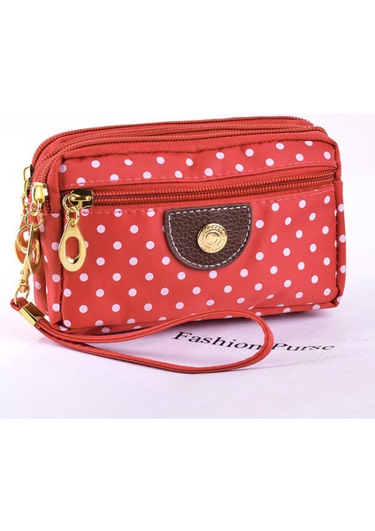 Moda Kadın Cüzdan Küçük Çanta Kanvas Nokta Bayan Fermuar Para Çantaları Debriyaj Bozuk Para Cüzdanı Cep Cüzdan Kart Tutucu Bileklik Çanta (Yurt Dışından) modelleri