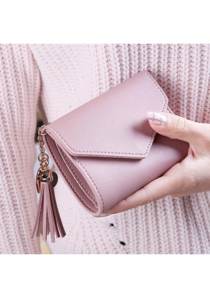Mini Püskül Cüzdan Kadın Moda Çanta Kısa Koreli Öğrenciler Güzel Çanta (Yurt Dışından)