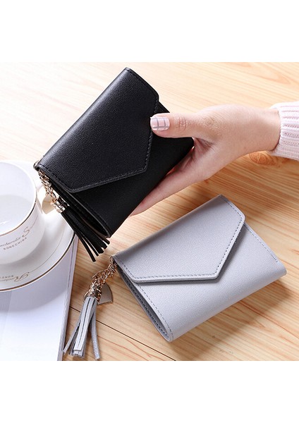 Mini Püskül Cüzdan Kadın Moda Çanta Kısa Koreli Öğrenciler Güzel Çanta (Yurt Dışından)