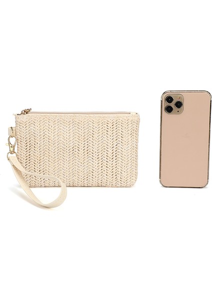 Dış Ticaret Kişiselleştirilmiş Dokuma Kadın Cüzdanları Bozuk Para Cüzdanı Kadın Çantası Saman Örme Debriyaj Mini Fermuar Cep Telefonu Çantası (Yurt Dışından) indirimleri