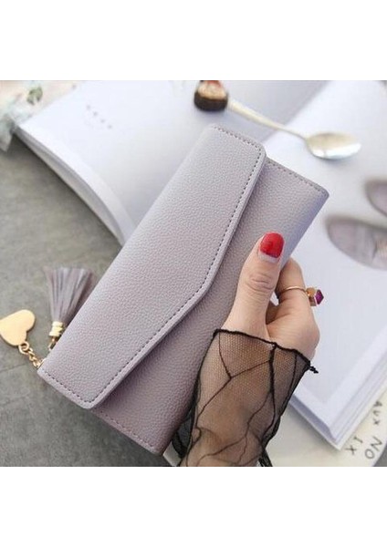 Uzun Cüzdan Kadın Çantalar Püskül Bozuk Para Cüzdanı Kart Sahibinin Kadın Pu Deri Debriyaj Para Çantası Çoklu Kart Yuvaları Cüzdan Telefon Çantası (Yurt Dışından) fırsatları