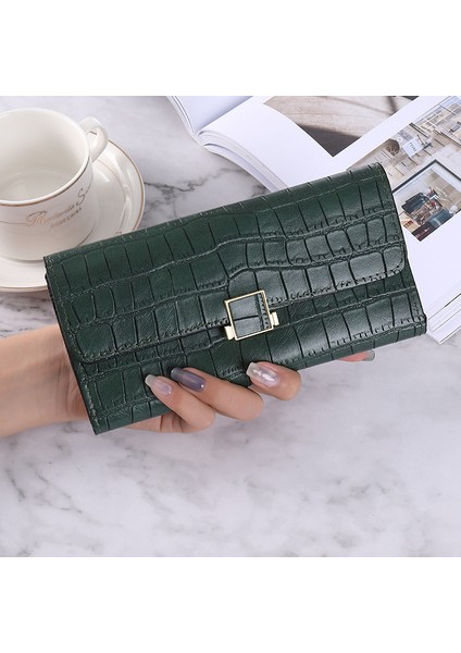 Yeni Küçük Cüzdan Kadın Kısa Saf Renk Basit Timsah Desen Üç Katlı Öğrenci Toka Büyük Kapasiteli Bozuk Para Cüzdanı Kadın Çantası (Yurt Dışından) fırsatları