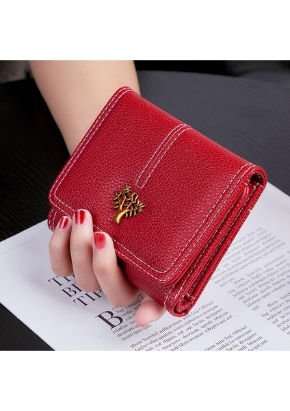 Göbeklady Kadın Mini Cüzdan Sevimli Moda Çok Fonksiyonlu Ekstra Kapasiteli Üç Katlı Pu Deri Bozuk Para Cüzdanı Kart Anahtarlık (Yurt Dışından) fiyatları