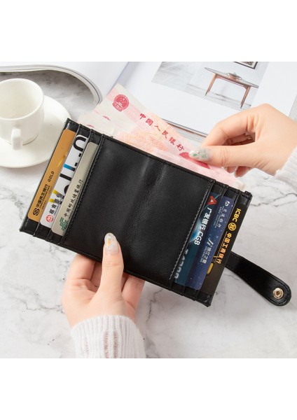 Küçük Cüzdan Kadın Kısa Kore Yeni Stil Basit Retro Katlanır Toka Çoklu Kart Pozisyon Kompakt Kart Çantası Bozuk Para Cüzdanı (Yurt Dışından) fırsatları
