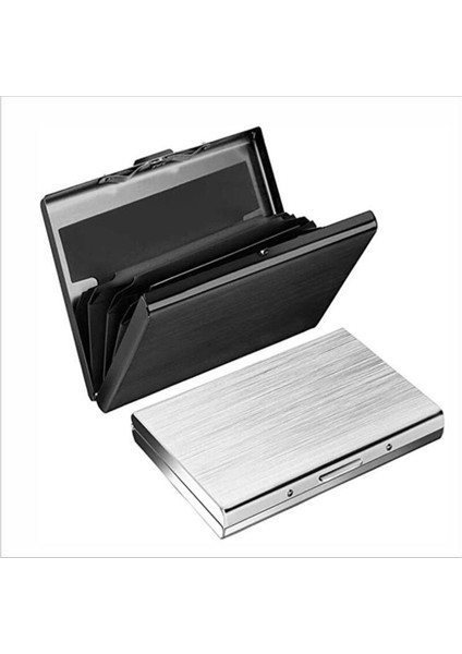 Paslanmaz Çelik Kredi Kartı Tutucu Erkekler Ince Anti Korumalı Seyahat Kımlık Kartı Sahibi Kadın Rfid Cüzdan Metal Kasa Porte Carte (Yurt Dışından)