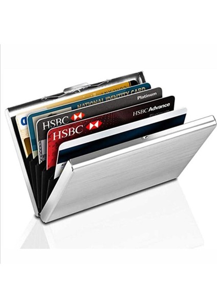 Paslanmaz Çelik Kredi Kartı Tutucu Erkekler Ince Anti Korumalı Seyahat Kımlık Kartı Sahibi Kadın Rfid Cüzdan Metal Kasa Porte Carte (Yurt Dışından)