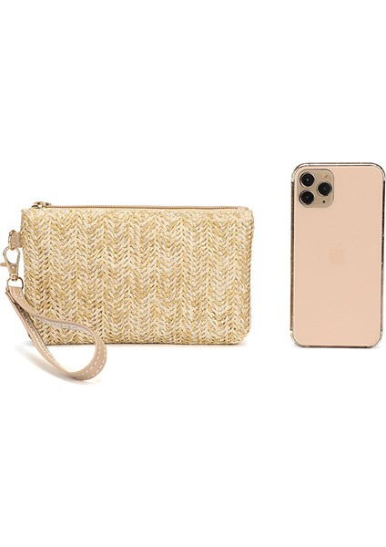 Kadın Cüzdan Yeni Tasarım Saman Düz Renk Mini Para Kartı Çanta Yaz Rahat Taşınabilir Örgü Mini Örgü Çanta Кошелек Женский (Yurt Dışından) modelleri