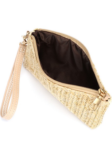 Kadın Cüzdan Yeni Tasarım Saman Düz Renk Mini Para Kartı Çanta Yaz Rahat Taşınabilir Örgü Mini Örgü Çanta Кошелек Женский (Yurt Dışından) fırsatları