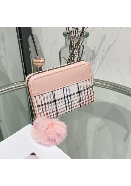 Göbeklady Kadın Cüzdan Moda Ekose Kontrast Renk Bozuk Para Cüzdanı Rahat Çoklu Kart Yuvası Fermuar Cüzdan (Yurt Dışından)