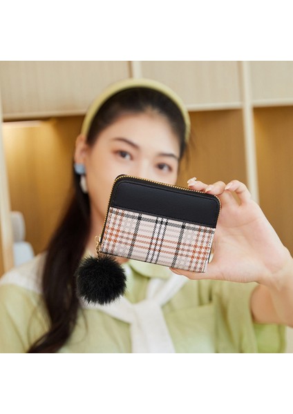 Göbeklady Kadın Cüzdan Moda Ekose Kontrast Renk Bozuk Para Cüzdanı Rahat Çoklu Kart Yuvası Fermuar Cüzdan (Yurt Dışından) modelleri