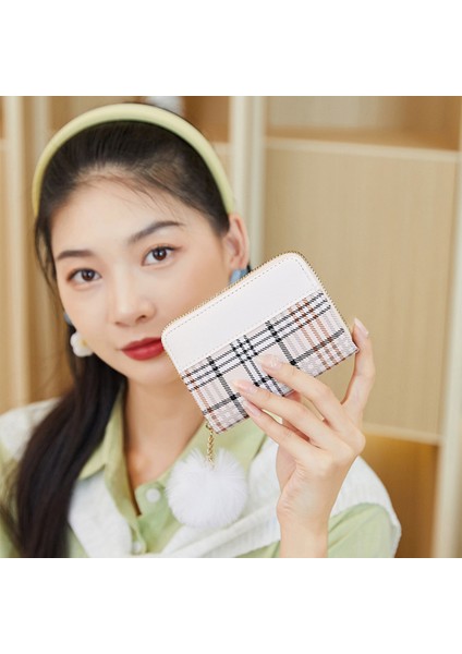 Göbeklady Kadın Cüzdan Moda Ekose Kontrast Renk Bozuk Para Cüzdanı Rahat Çoklu Kart Yuvası Fermuar Cüzdan (Yurt Dışından) fırsatları