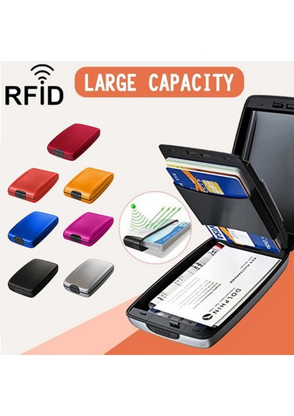 Rfıd Kart Cüzdan Mini Paket Alüminyum Metal Koruyucu Donanım Saklama Çantası Akıllı (Yurt Dışından)