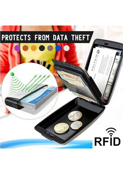 Rfıd Kart Cüzdan Mini Paket Alüminyum Metal Koruyucu Donanım Saklama Çantası Akıllı (Yurt Dışından)