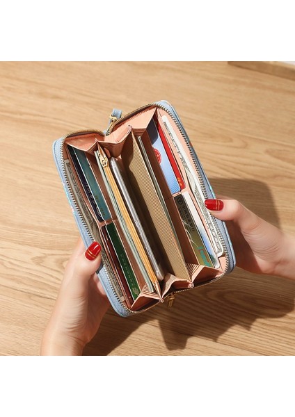 Kadın Bayan Cüzdan Çiçek Uzun Fermuar Bozuk Para Cüzdanı Kart Tutucu Kadın Çanta Billfold Cüzdan Çantalar Debriyaj Para Bileklik Çanta (Yurt Dışından) fırsatları