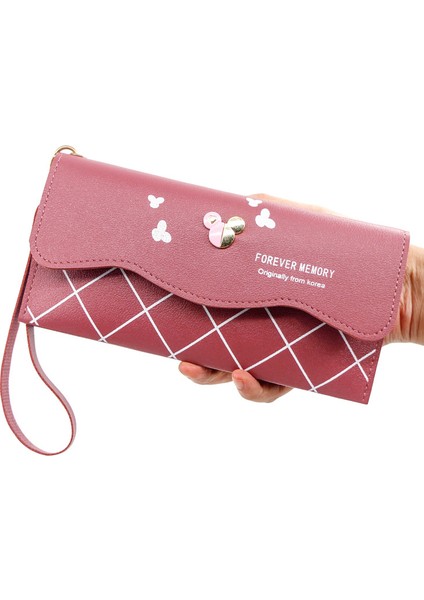 Kore Moda Bayan Uzun Cüzdan Cüzdan Basit Sevimli Bozuk Para Cüzdanı Debriyaj Karikatür Kart Çanta Çantalar Kadın Cüzdan Kadın (Yurt Dışından) fırsatları