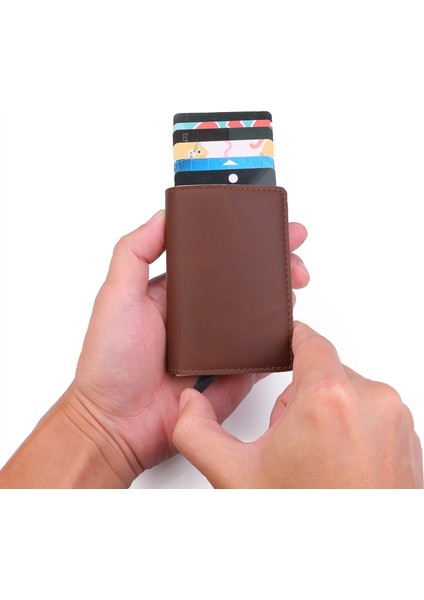 Cüzdan Kredi Kartı Tutucu Erkek Cüzdan Rfıd Kutusu Banka Kartı Tutucu Para Klipleri ile Vintage Deri Cüzdan 03 (Yurt Dışından) modelleri