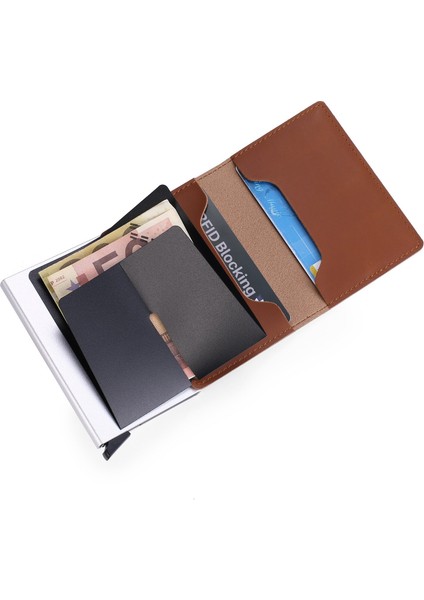 Cüzdan Kredi Kartı Tutucu Erkek Cüzdan Rfıd Kutusu Banka Kartı Tutucu Para Klipleri ile Vintage Deri Cüzdan 03 (Yurt Dışından) fırsatları