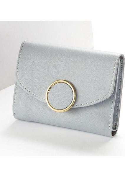Toka Yüzde Küçük Cüzdan Japon-Kore Moda Yuvarlak Tokalı Cüzdan Kadın Cüzdan Kadın Cüzdan Erkek Cüzdan Cüzdan Erkek Çanta Bozuk Para Cüzdanı Anahtarlık Deri Cüzdan Küçük Cüzdan (Yurt Dışından)