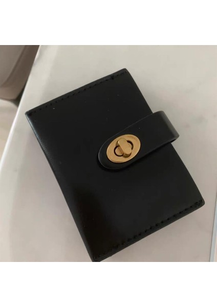 Cüzdan Kart Tutucu Katı Pu Retro Basit Mini Çanta Vintage Para Çantası Kadın Çok Fonksiyonlu Moda Yüksek Kaliteli Cüzdan Ulzzang (Yurt Dışından) modelleri