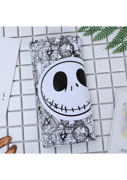 Yeni Tasarım Sevimli Karikatür Cüzdan Moda Kafatası Karikatür Uzun Çanta Erkekler ve Kadınlar Için Kart Tutucu Bozuk Para Cüzdanı Carteira Masculina (Yurt Dışından)