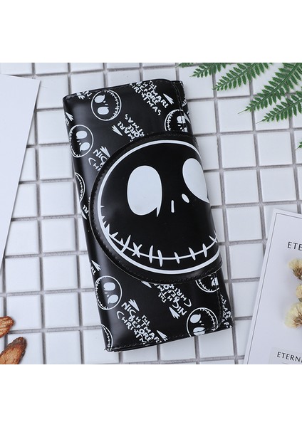 Yeni Tasarım Sevimli Karikatür Cüzdan Moda Kafatası Karikatür Uzun Çanta Erkekler ve Kadınlar Için Kart Tutucu Bozuk Para Cüzdanı Carteira Masculina (Yurt Dışından)