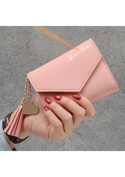 2022 Kısa Kadın Cüzdan Ücretsiz Adı Özelleştirilmiş Moda Mini Sevimli Kaliteli Kadın Cüzdan Kart Sahibinin Püskül Kolye Kadın Çanta (Yurt Dışından)