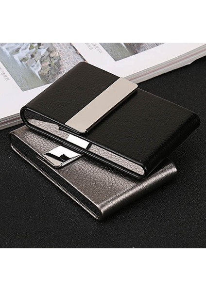 Pu Dikey Kartvizitlik Alüminyum Alaşımlı Dikey Kartvizitlik Hediye Kredi Kartı Tutucu Çanta Kartlıklı Cüzdan Erkekler (Yurt Dışından) fırsatları
