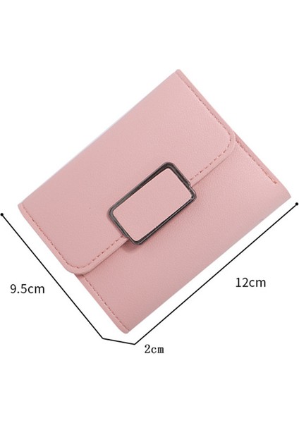 Yeni Stil Kısa Bayan Cüzdan Basit Damalı Dekorasyon Moda Litchi Desen Kadın Düz Renk Üç Katlı Öğrenci Cüzdanı (Yurt Dışından) indirimleri