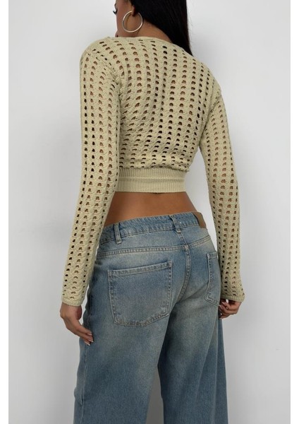 Ajurlu Crop Triko Bluz indirimleri