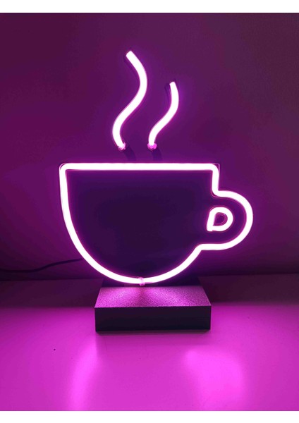 Neon Işıklı Kahve Fincanı