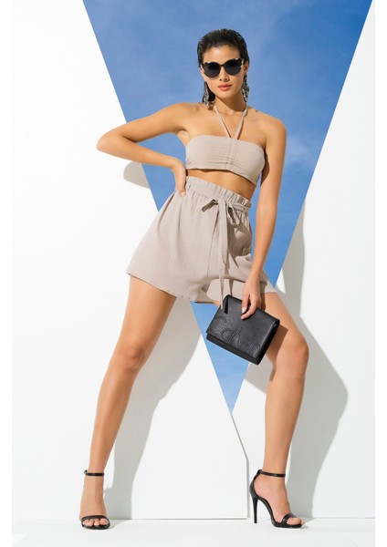 2'li Organik İpli Taş Bustiyer Şort Takım fırsatları