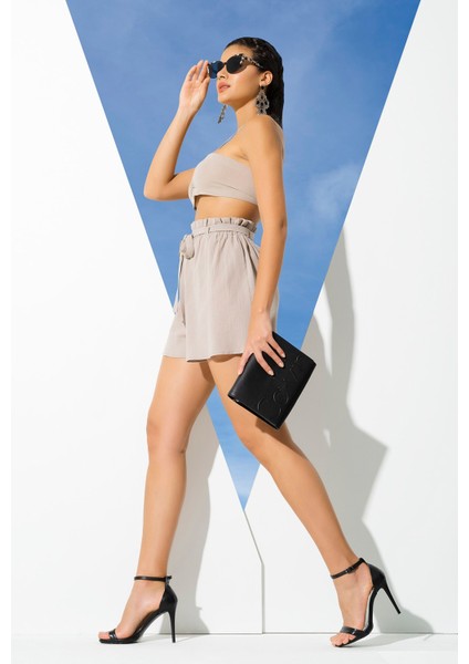 2'li Organik İpli Taş Bustiyer Şort Takım indirimleri