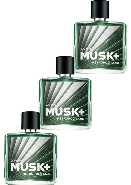 Musk Metropolitano Erkek Parfüm Edt 75 Ml. Üçlü Set